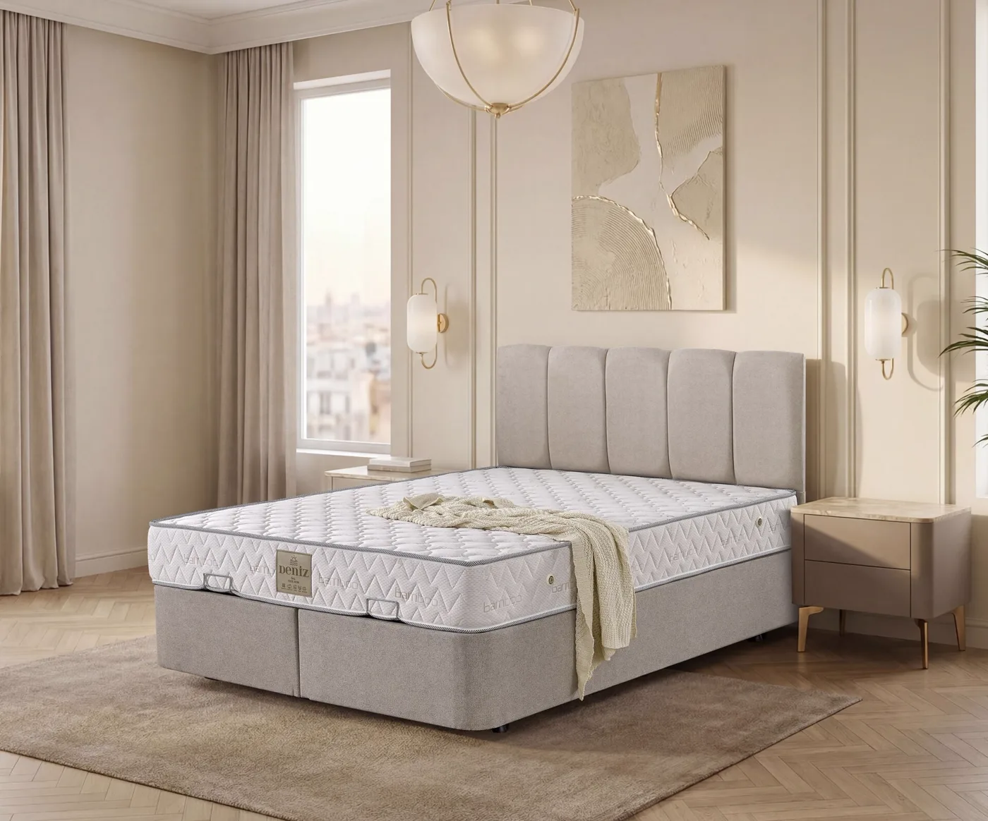 Polo 150x200 Çift Kişilik Yatak, Baza, Başlık Seti