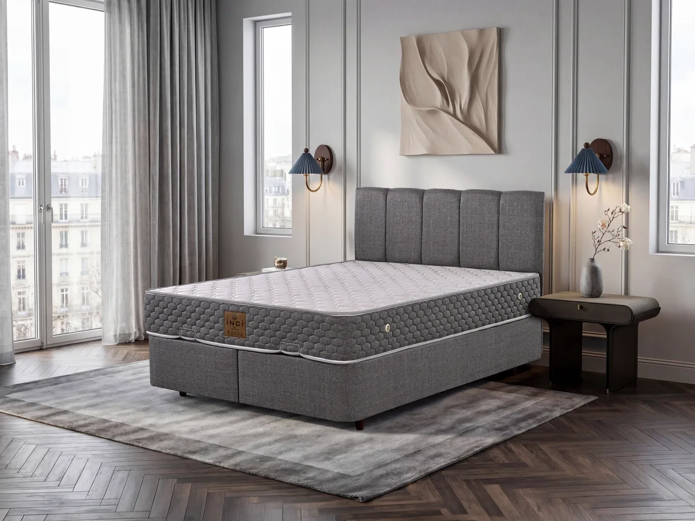 Soho 200x200 Çift Kişilik Yatak, Baza, Başlık Seti
