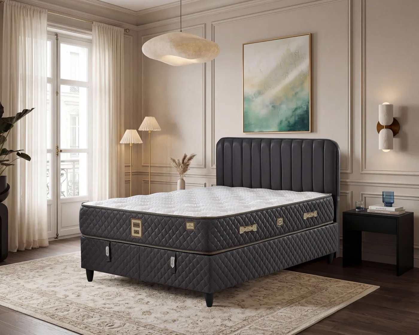 Oslo 140x190 Çift Kişilik Yatak, Baza, Başlık Seti