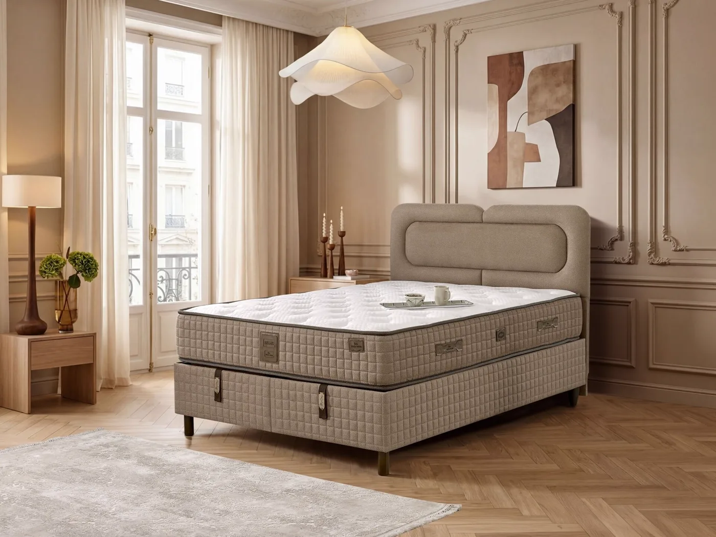 Nesta 180x200 Çift Kişilik Yatak, Baza, Başlık Seti