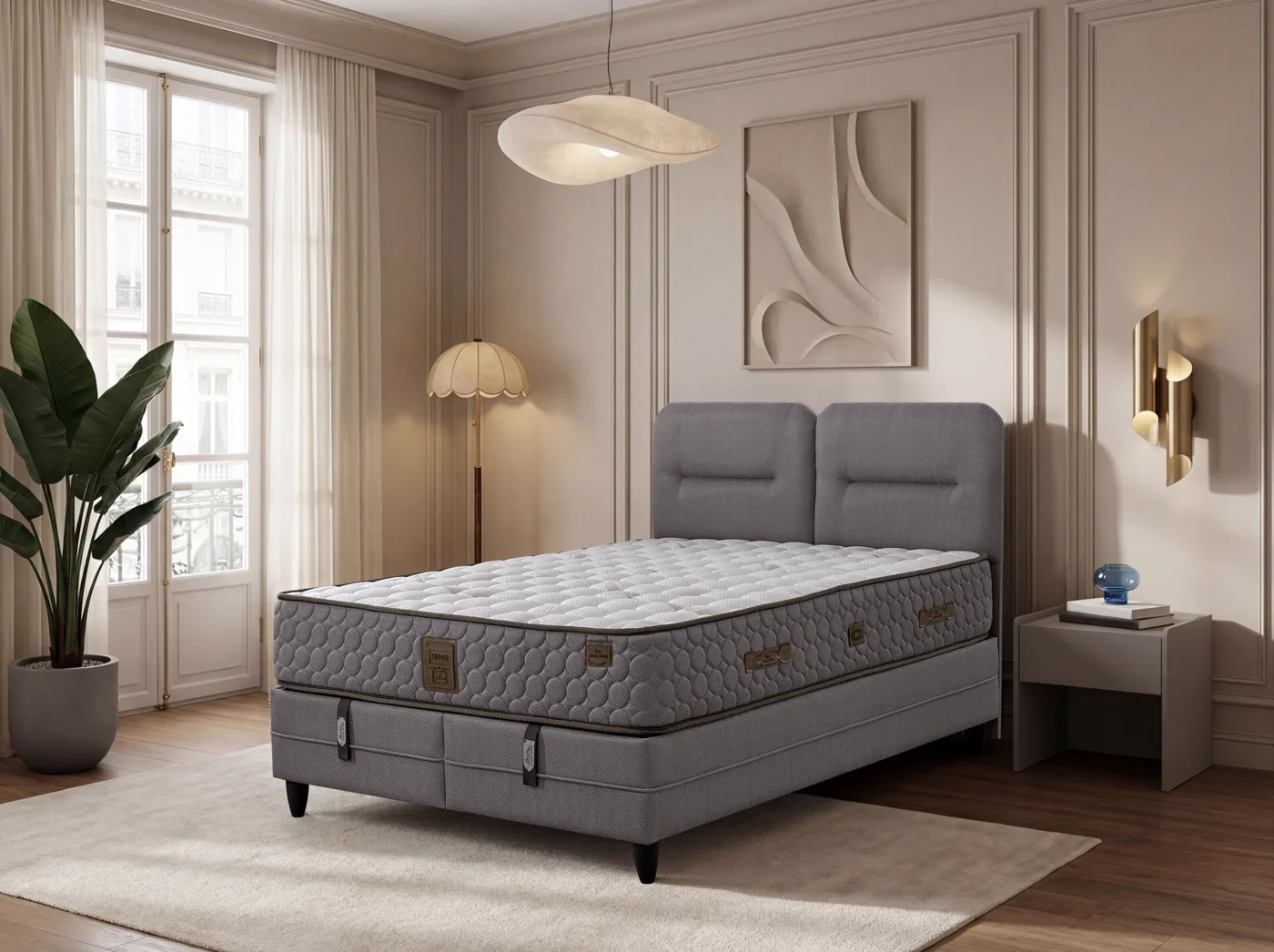 Simba 140x190 Çift Kişilik Yatak, Baza, Başlık Seti