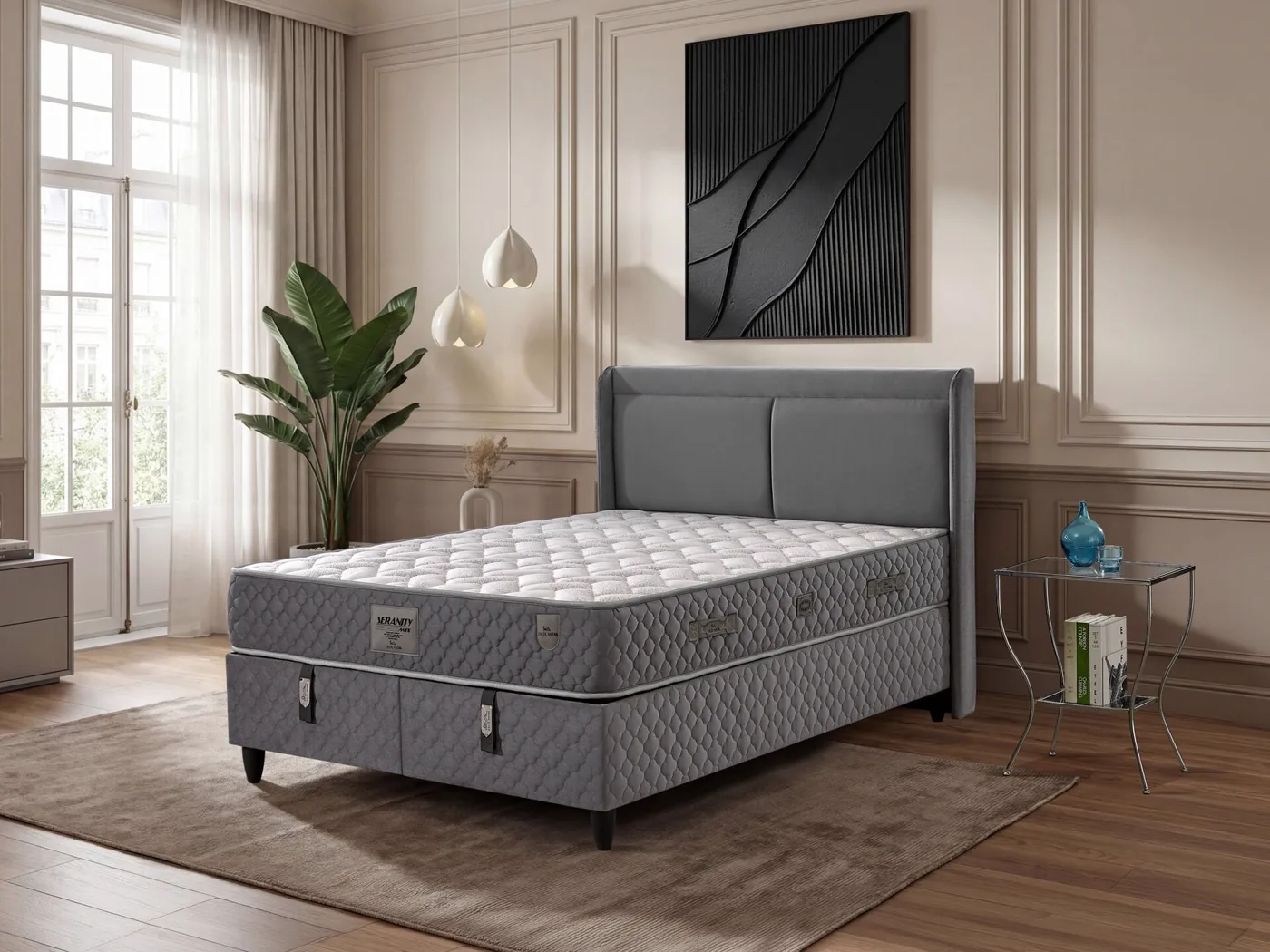Sedef 140x200 Çift Kişilik Yatak, Baza, Başlık Seti