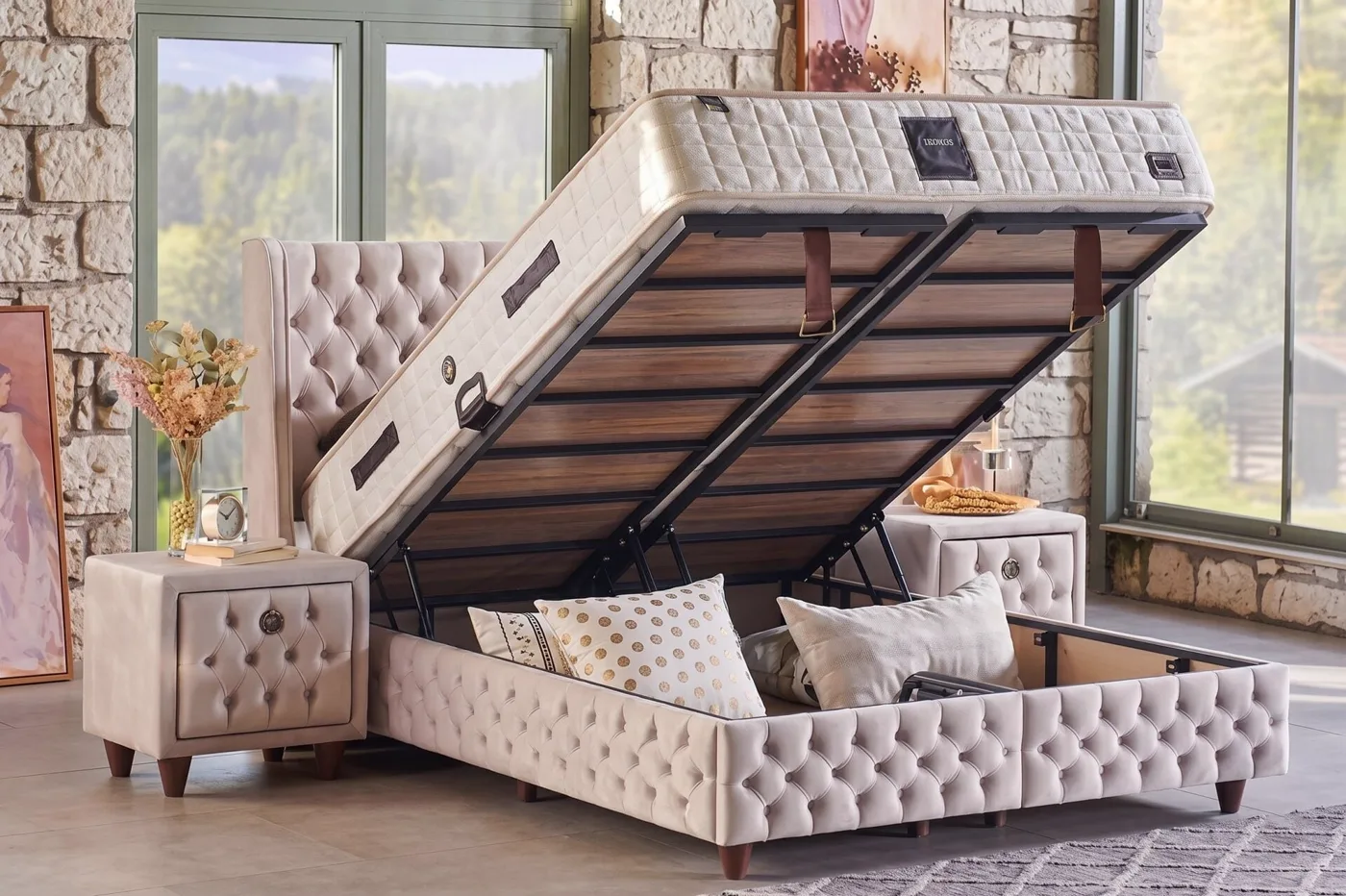 Kardelen Plus 90x200 Tek Kişilik Baza, Başlık Seti