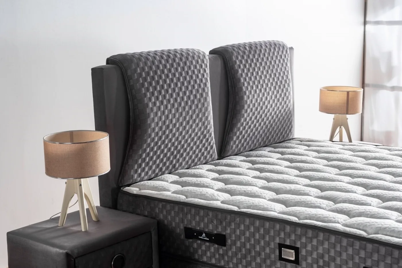 Grey Sleep 160 cm Çift Kişilik Baza Başlığı