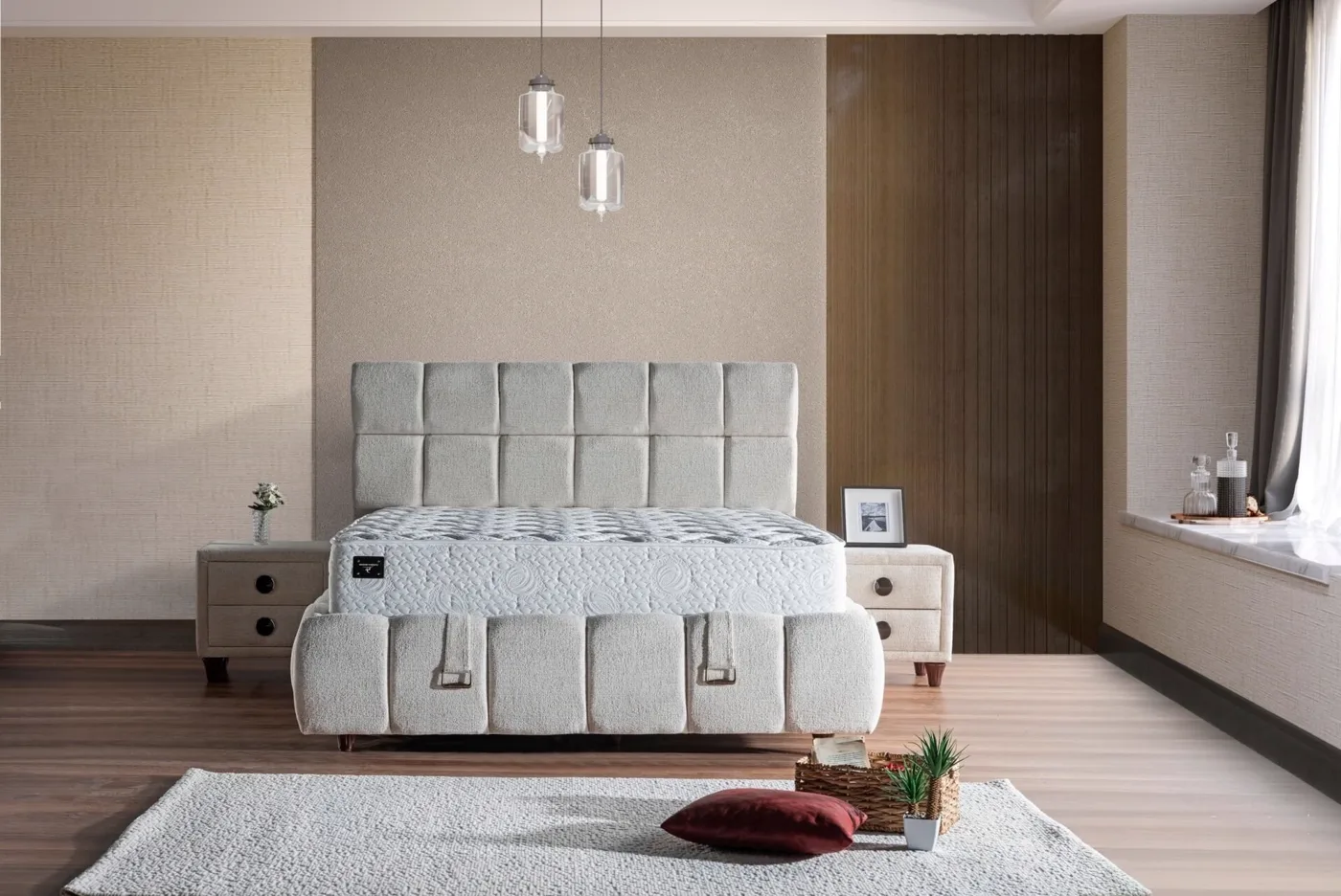 Art Bed 120x200 Tek Kişilik Yatak, Baza, Başlık Seti