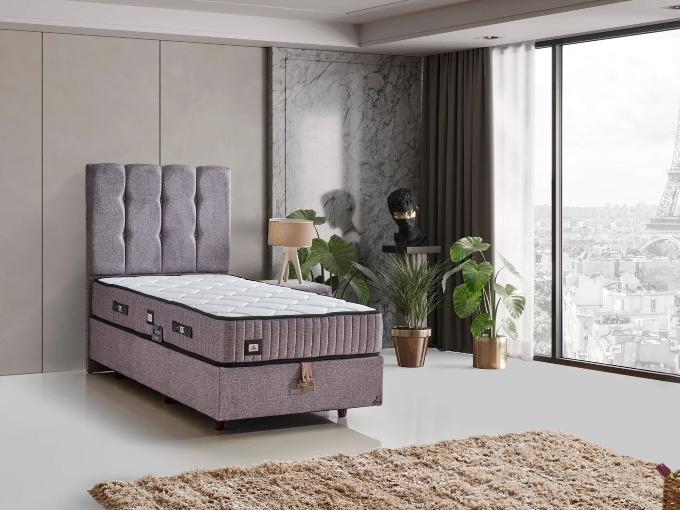 İnci Plus 90x200 Tek Kişilik Yatak, Baza, Başlık Seti