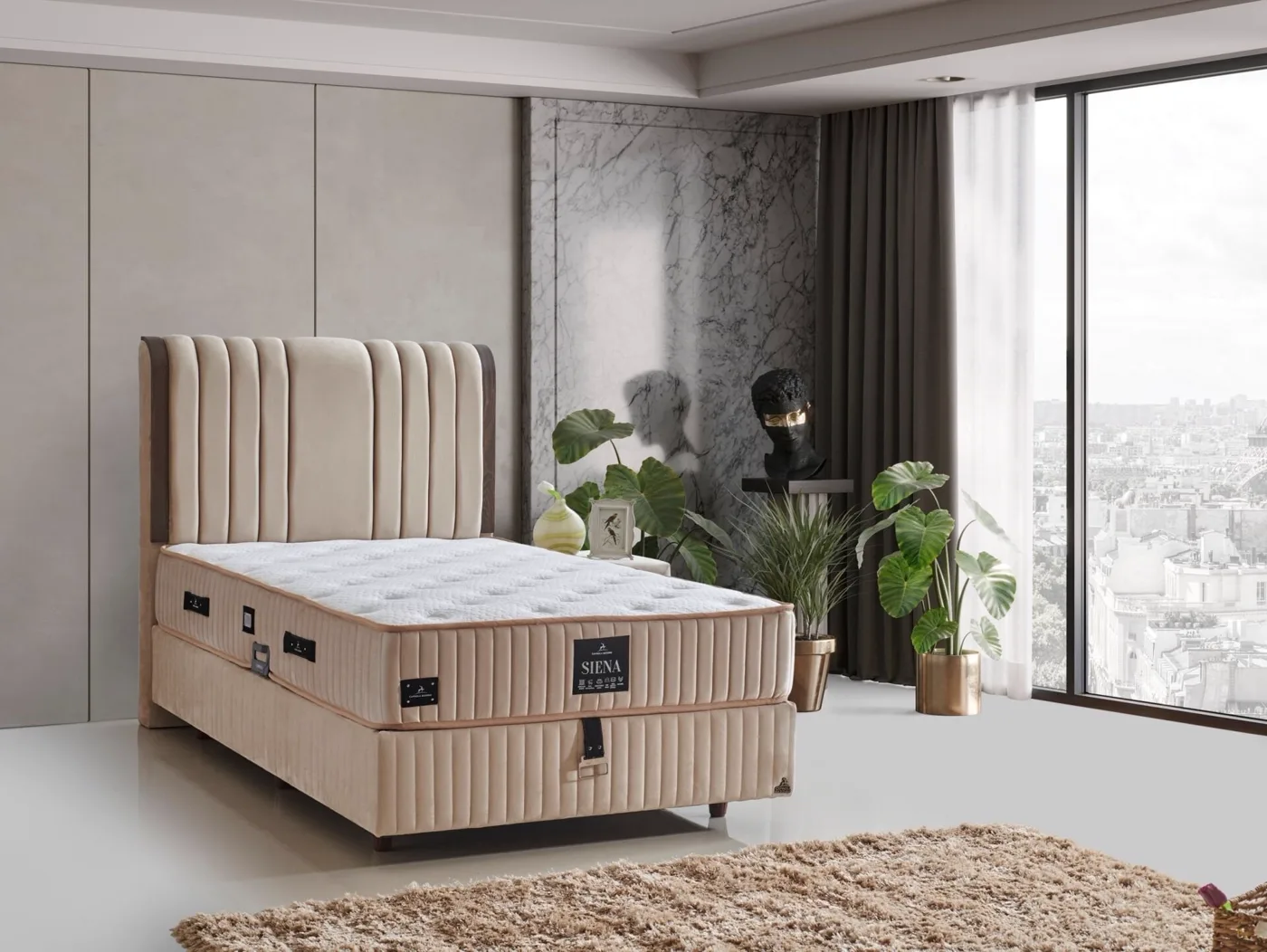 Siena 90x200 Tek Kişilik Yatak, Baza, Başlık Seti