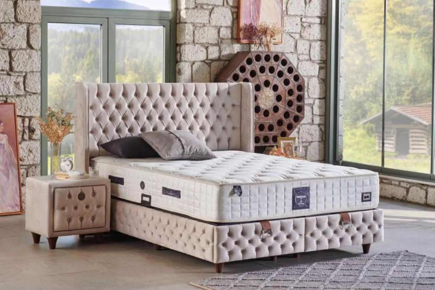 Kardelen Plus 90x200 Tek Kişilik Yatak, Baza, Başlık Seti