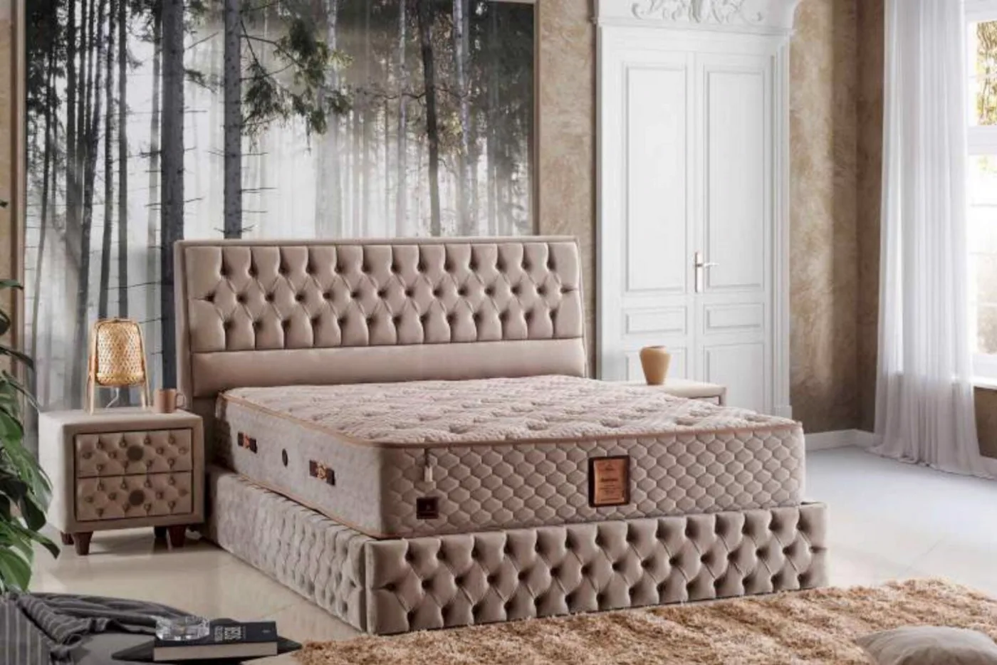 Basetta 140x200 Çift Kişilik Yatak, Baza, Başlık Seti