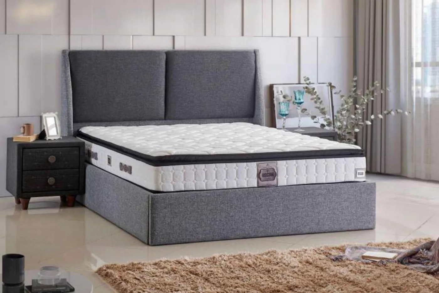 Oscar 90x200 Tek Kişilik Yatak, Baza, Başlık Seti