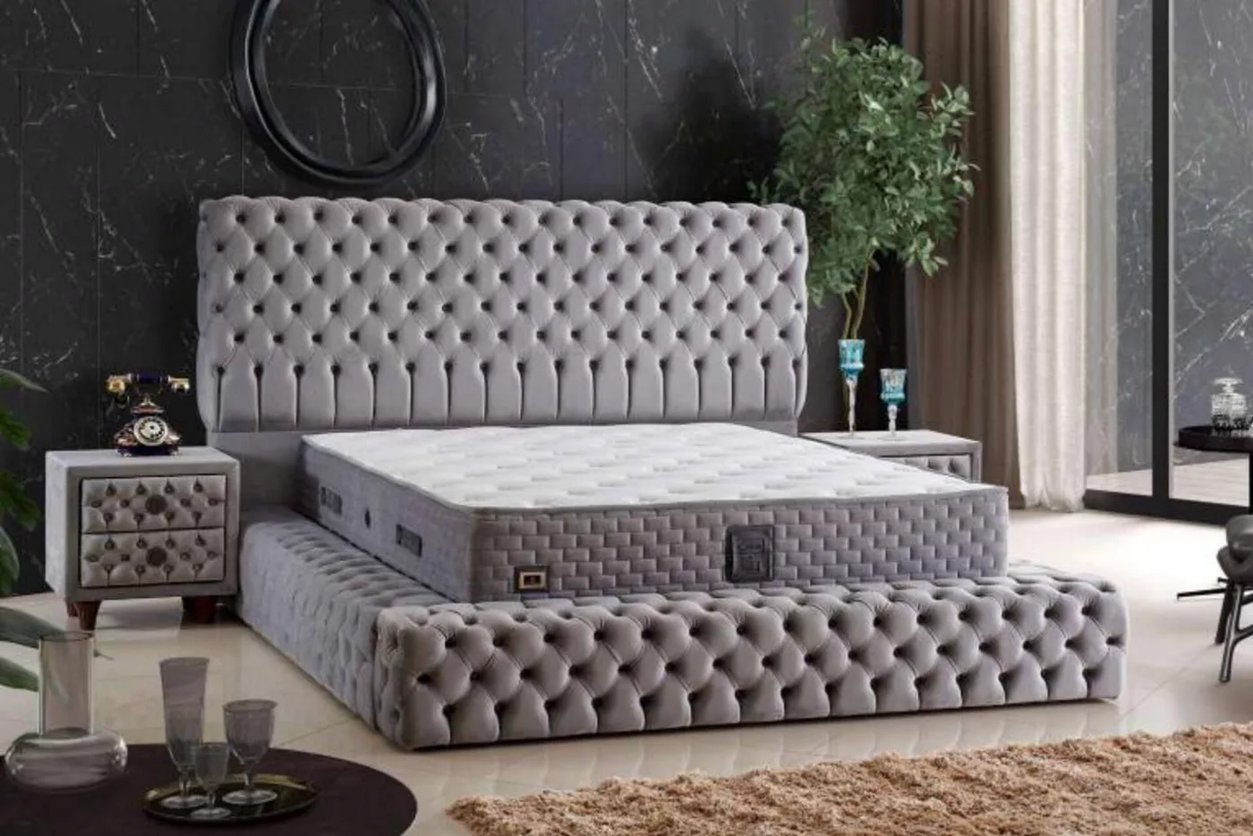 Carol Plus 180x200 Çift Kişilik Yatak, Baza, Başlık Seti