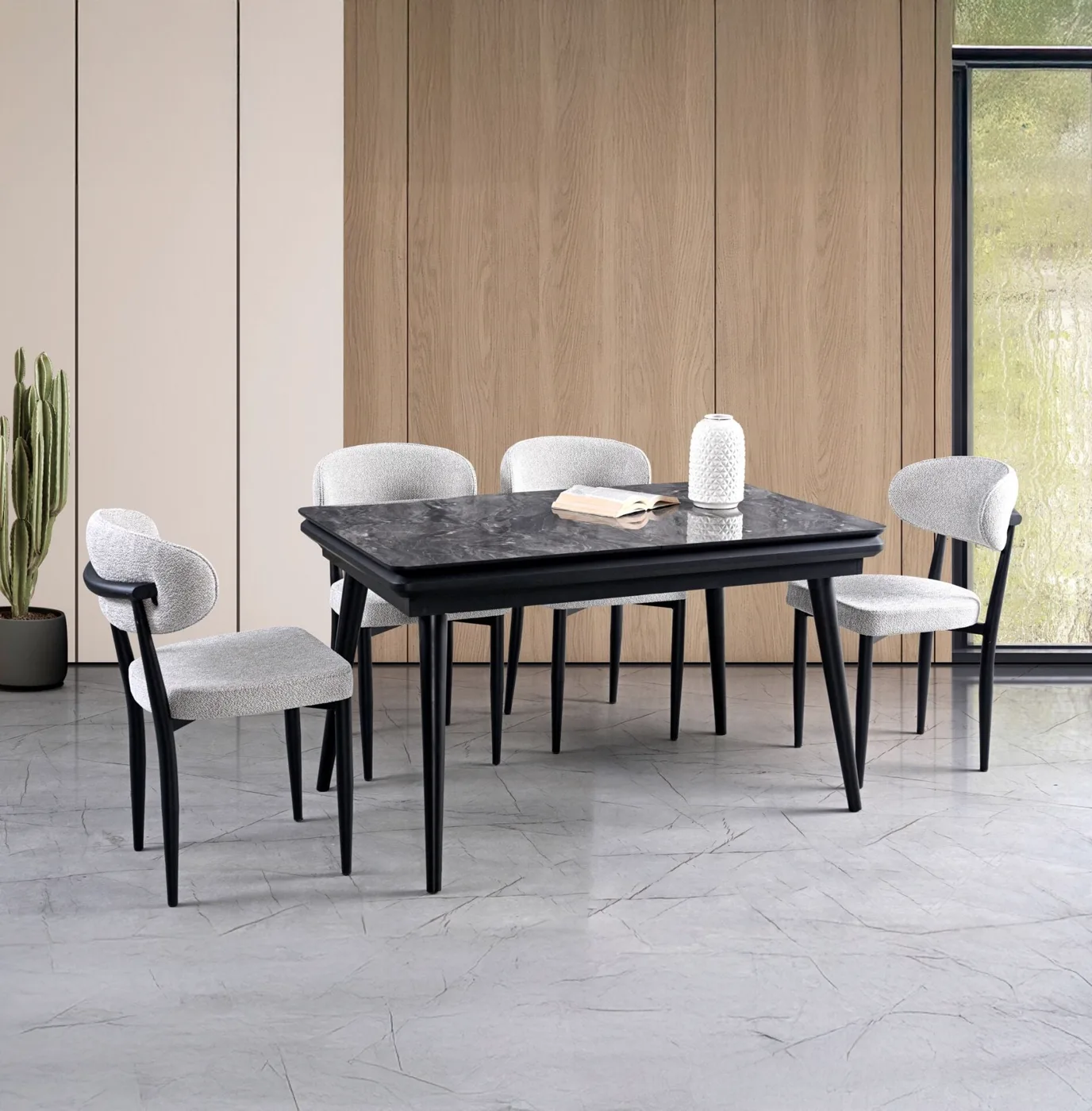 Stil Açılır Masa 4 Sandalye % 100 MDF İroni