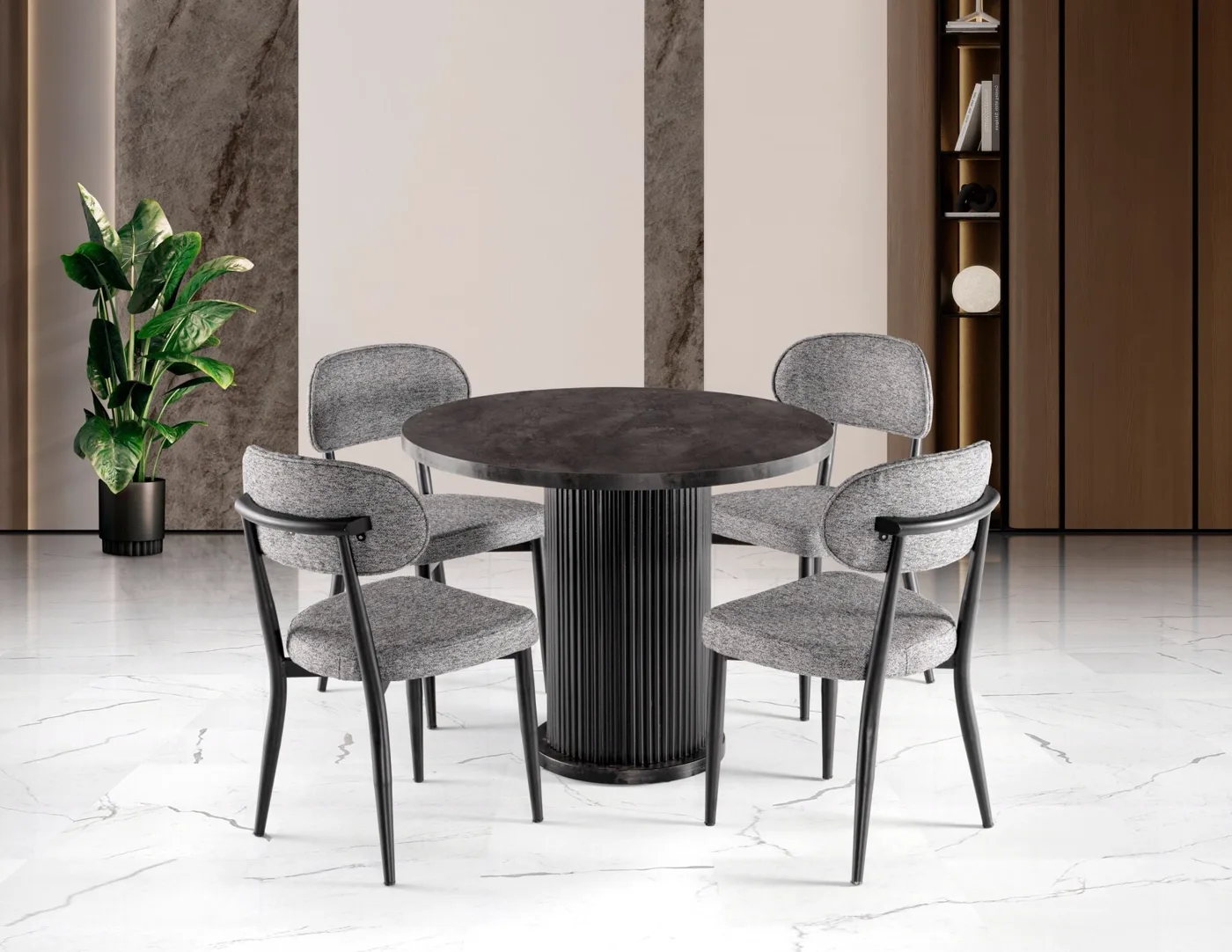 Bohem 4 Sandalyeli % 100 MDF Masa Takımı İroni