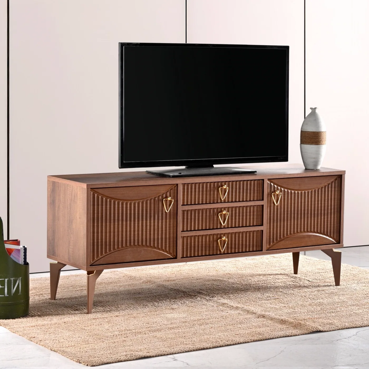 Aslan 3 Çekmeceli Tv Sehpası Atlantik Çam - Ceviz