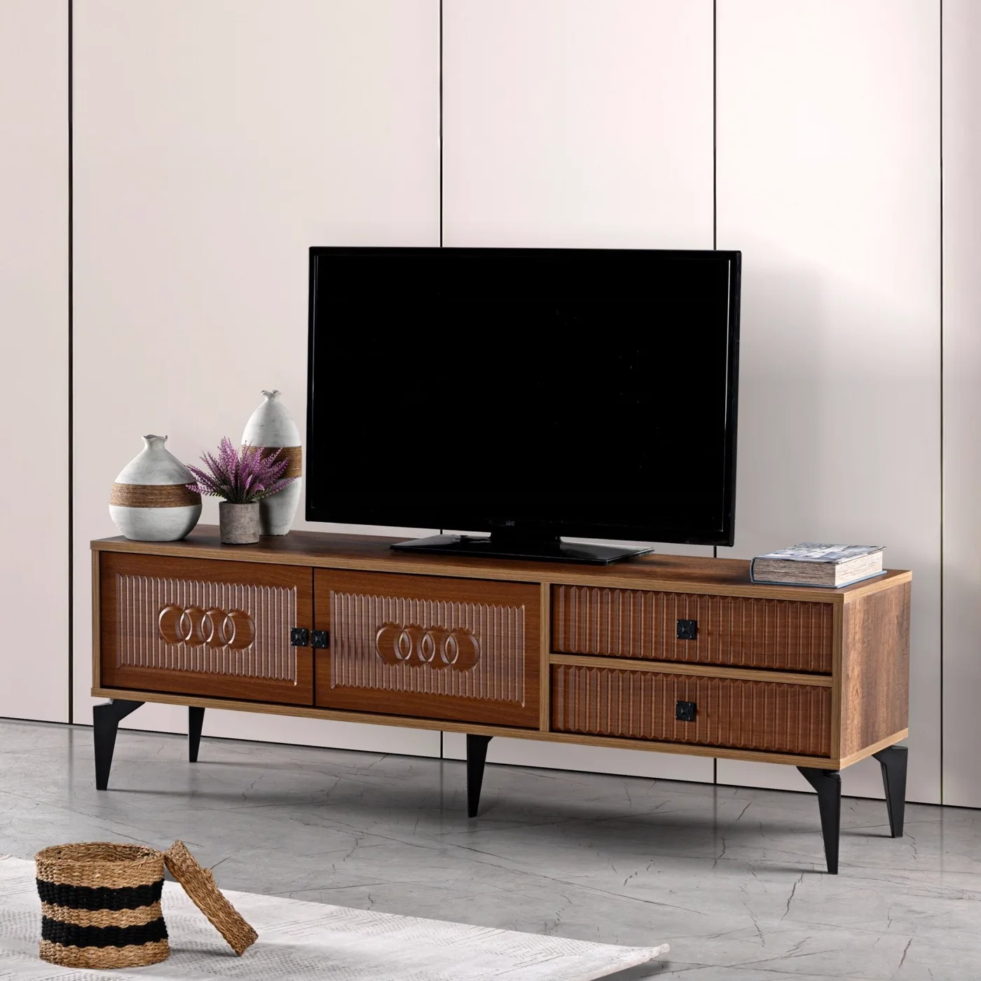 Aslan İnci 160'lık Tv Sehpası Atlantik Çam - Ceviz