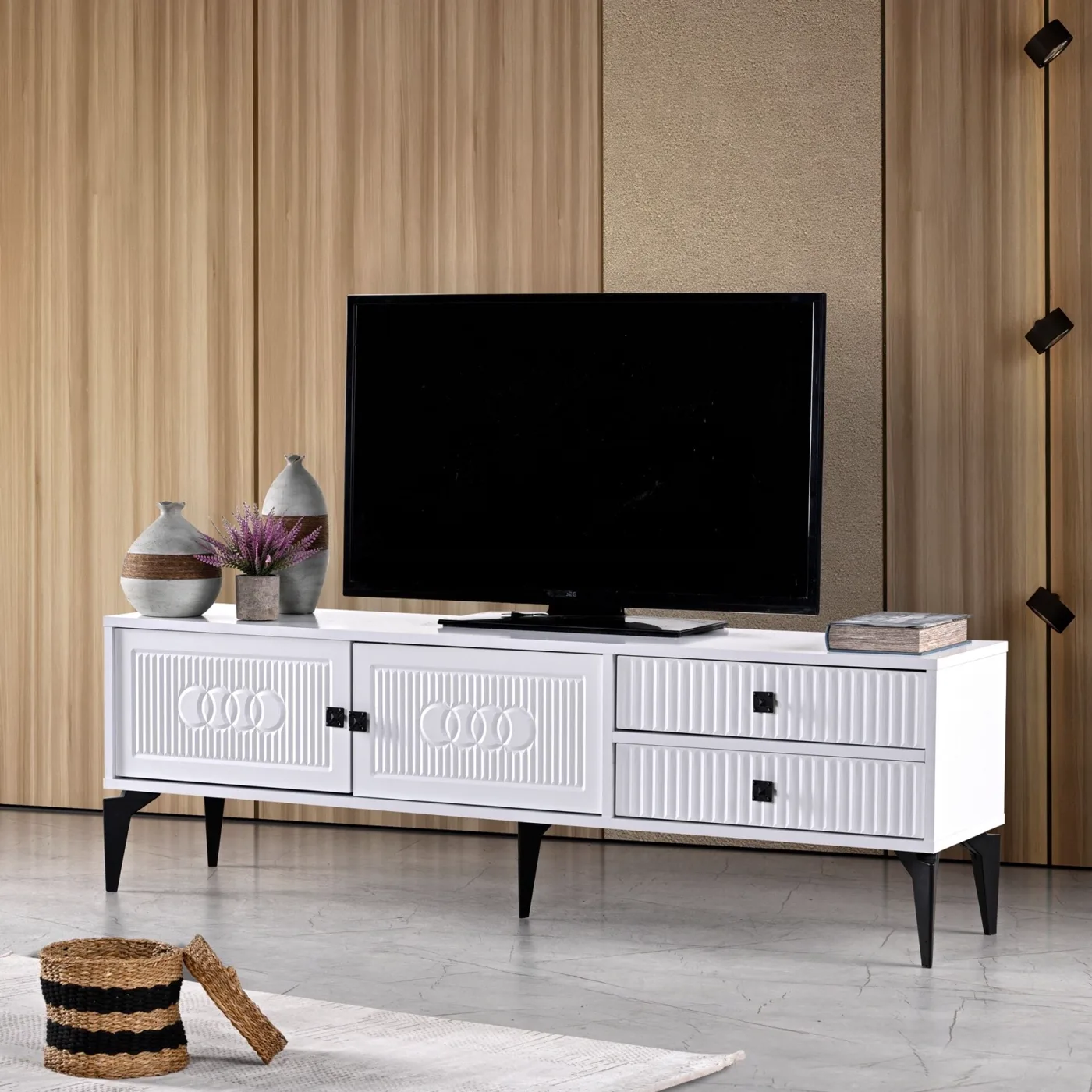 Aslan İnci 160'lık Tv Sehpası Beyaz