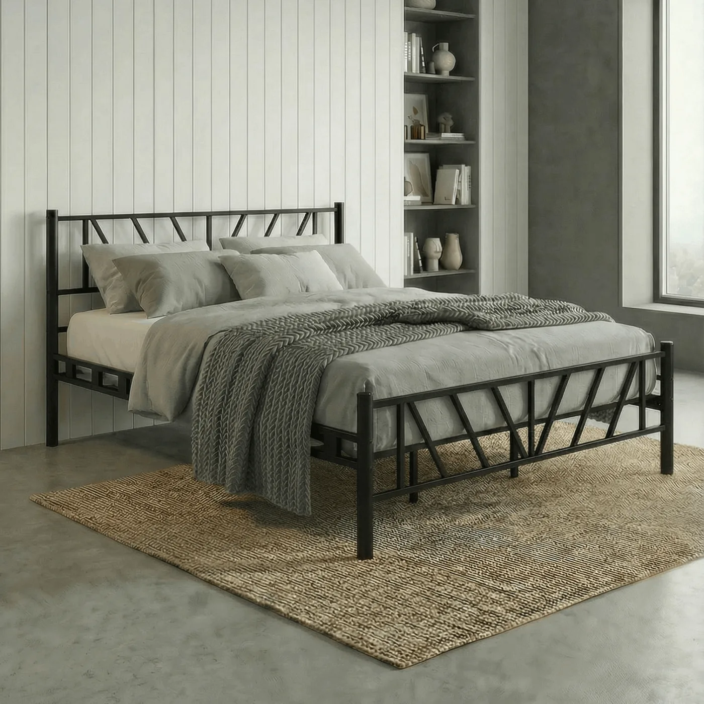 Smyrna Çift Kişilik Metal Karyola 140x200 Siyah