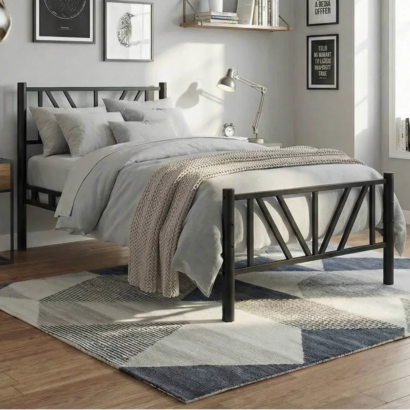 Smyrna Tek Kişilik Metal Karyola 90x200 Siyah