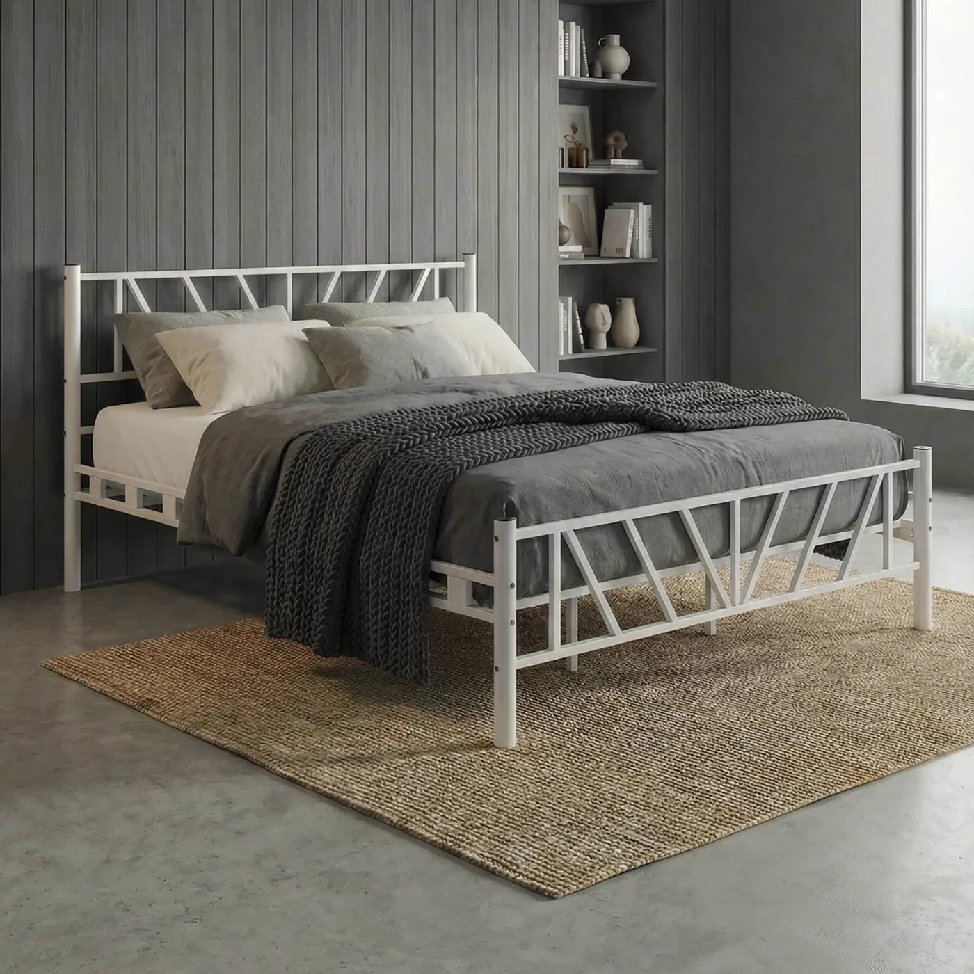 Smyrna Çift Kişilik Metal Karyola 160x200 Beyaz