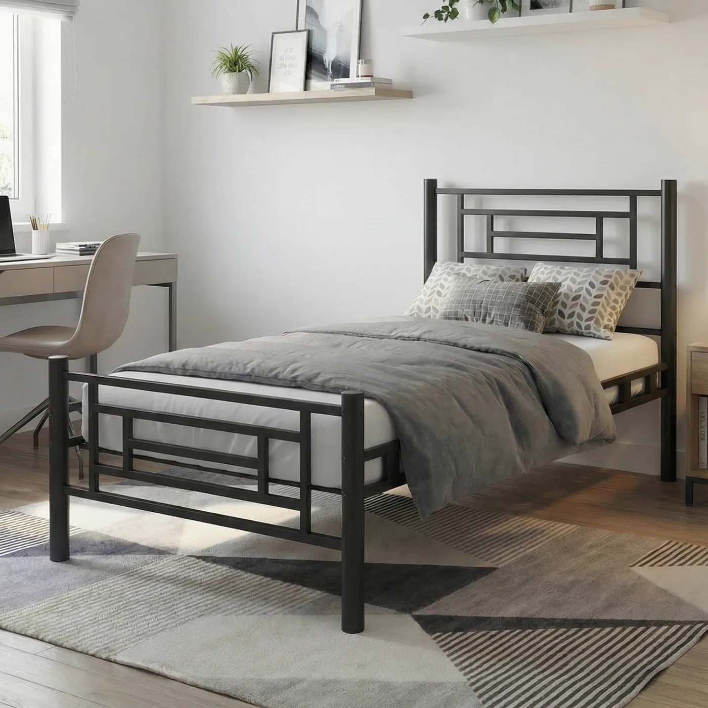 Agora Tek Kişilik Metal Karyola 90x200 Siyah