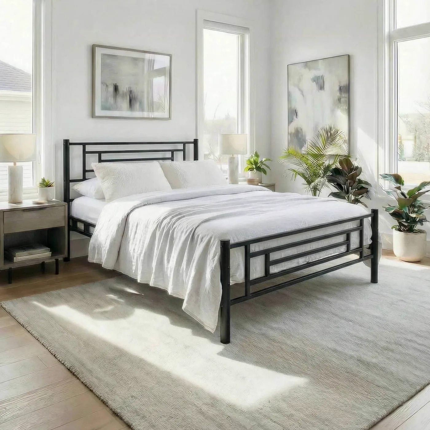 Agora Çift Kişilik Metal Karyola 140x190 Siyah