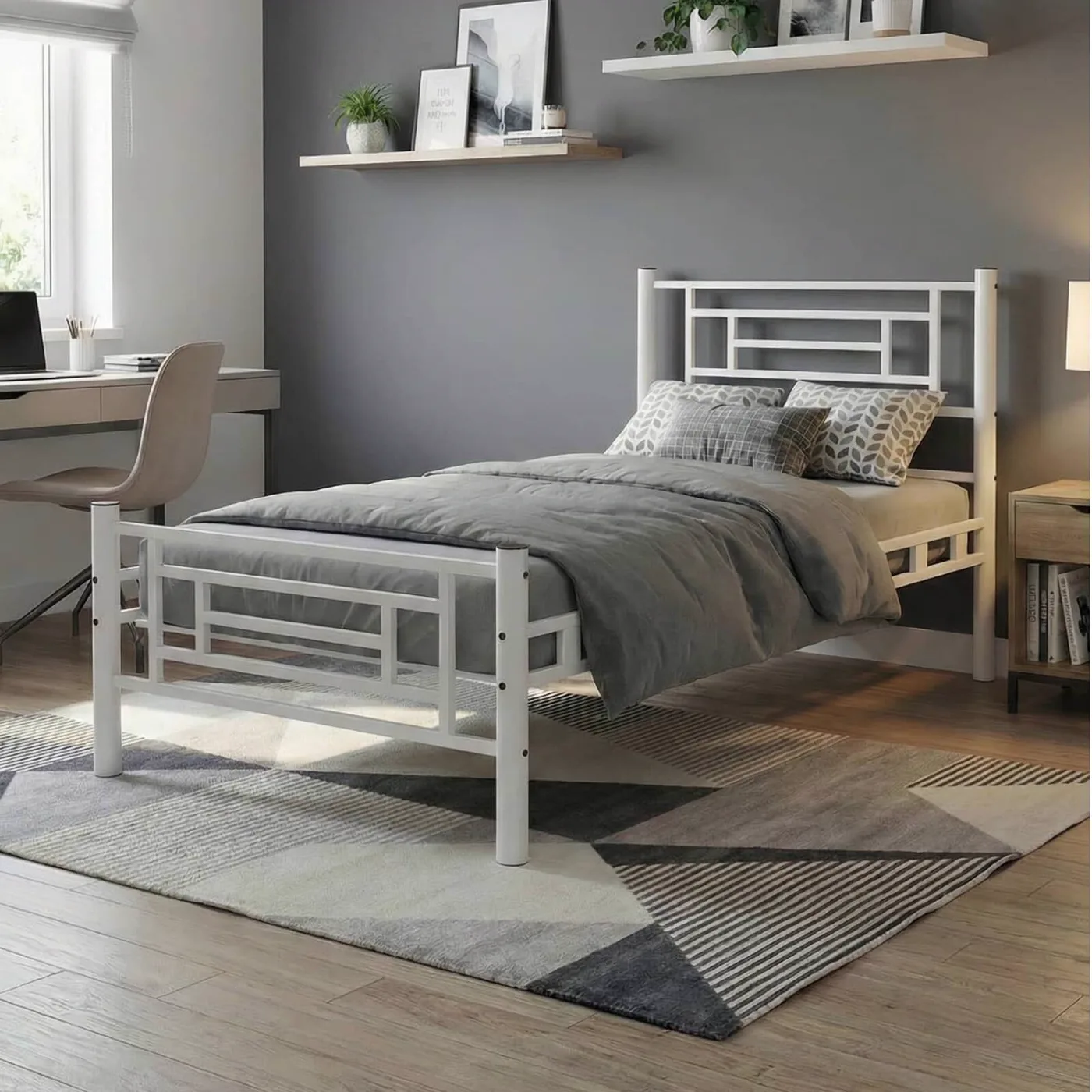 Agora Tek Kişilik Metal Karyola 120x200 Beyaz