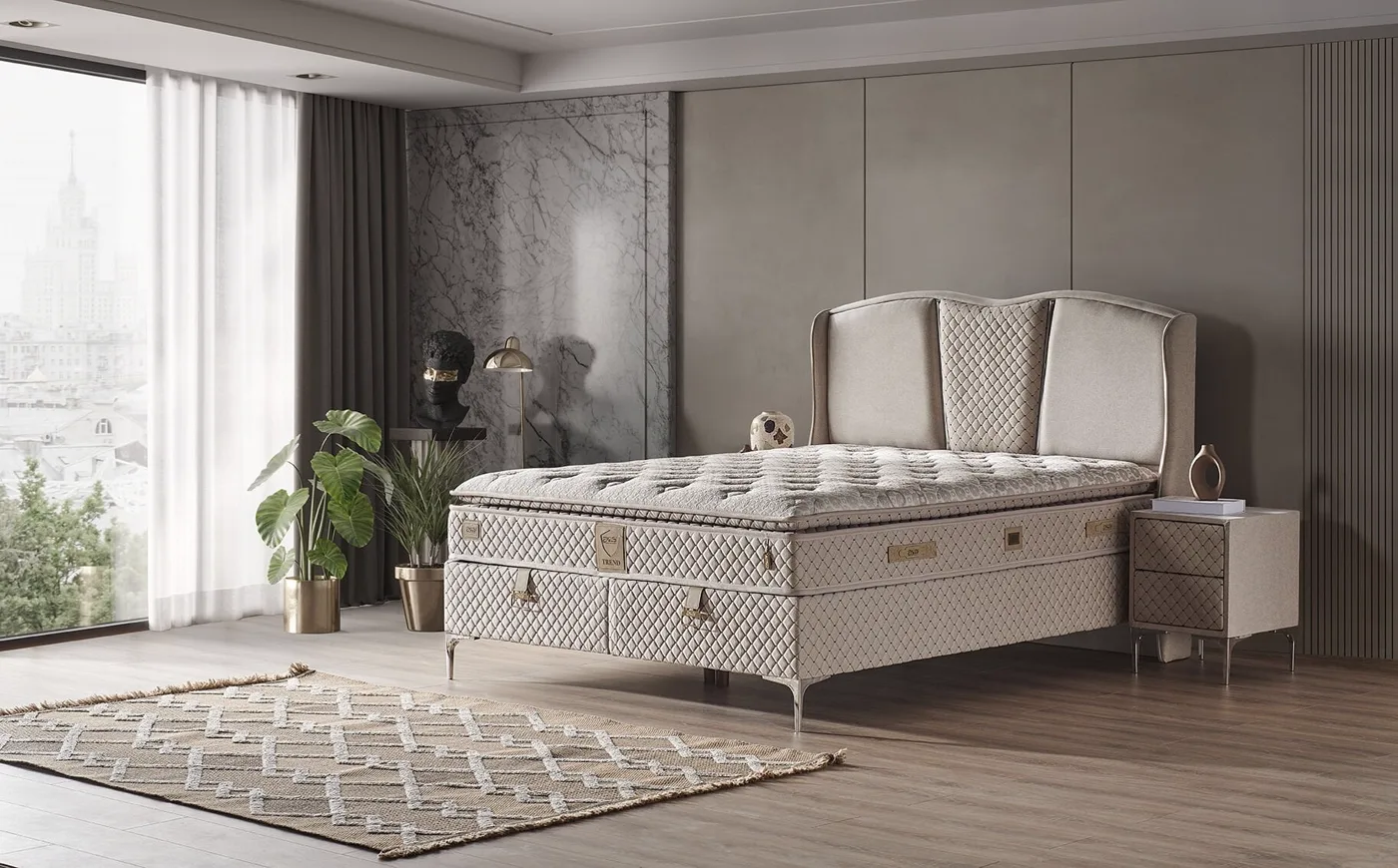 Trend 160x200 Çift Kişilik Yatak, Baza, Başlık Seti