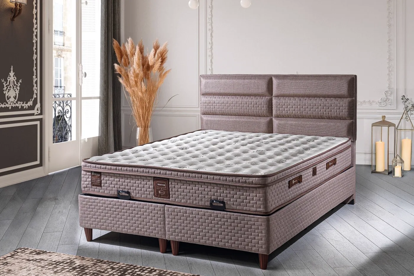 Master 140x190 Çift Kişilik Yatak, Baza, Başlık Seti