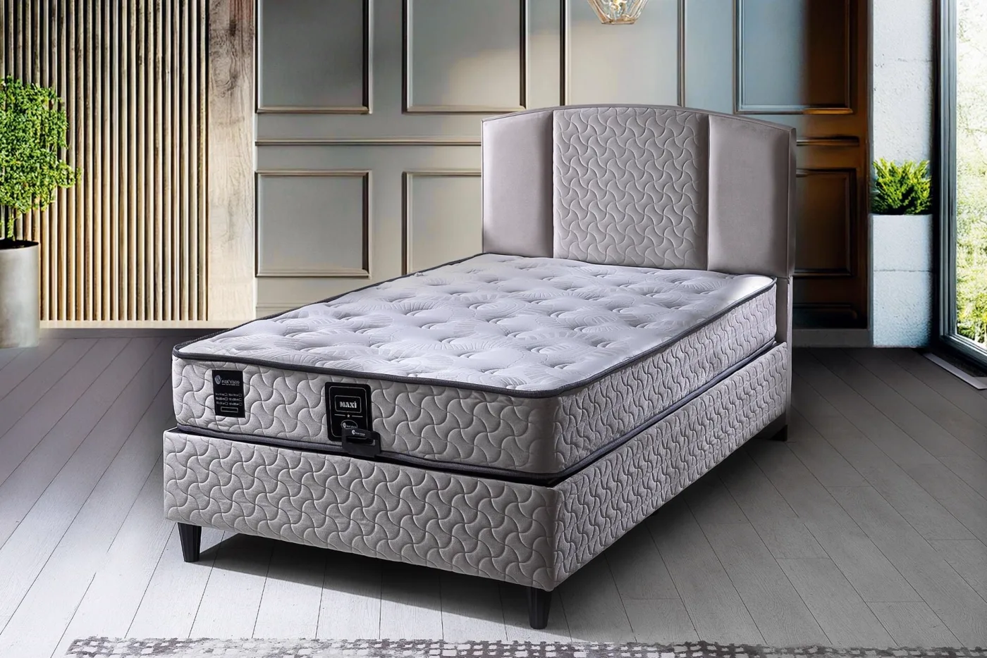Maxi 140x200 Çift Kişilik Yatak, Baza, Başlık Seti