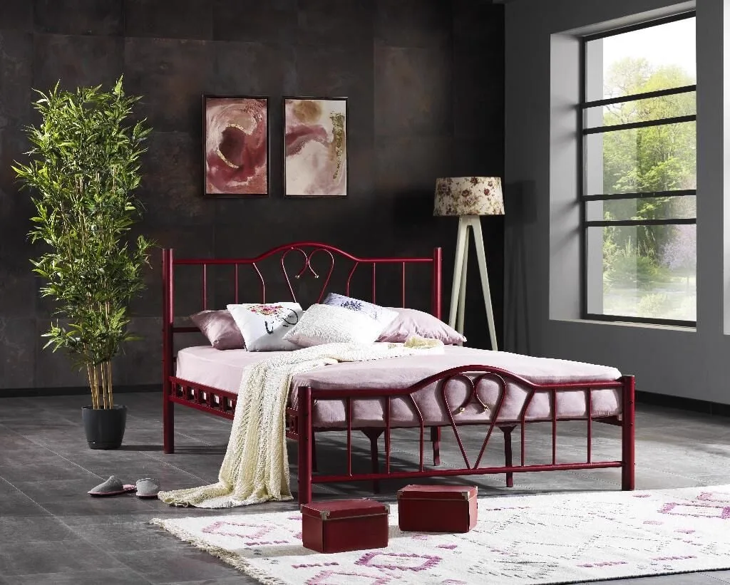 Orkide Metal Karyola 160x200 ARM107 Bordo