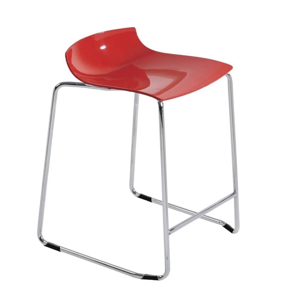 X-treme Sled Solid Kırmızı - Krom Kaplama Bar Taburesi