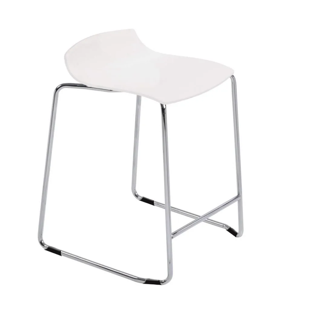 X-treme Sled Solid Beyaz - Krom Kaplama Bar Taburesi