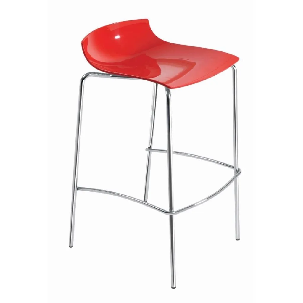 X-treme BSS Solid Kırmızı - Krom Kaplama Bar Taburesi
