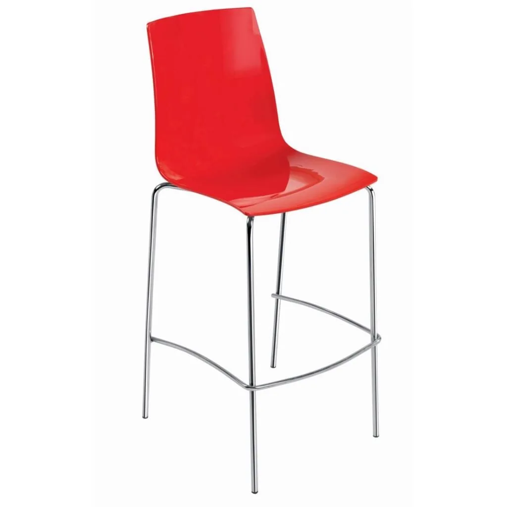 X-treme BSL Solid Kırmızı - Krom Kaplama Bar Sandalyesi