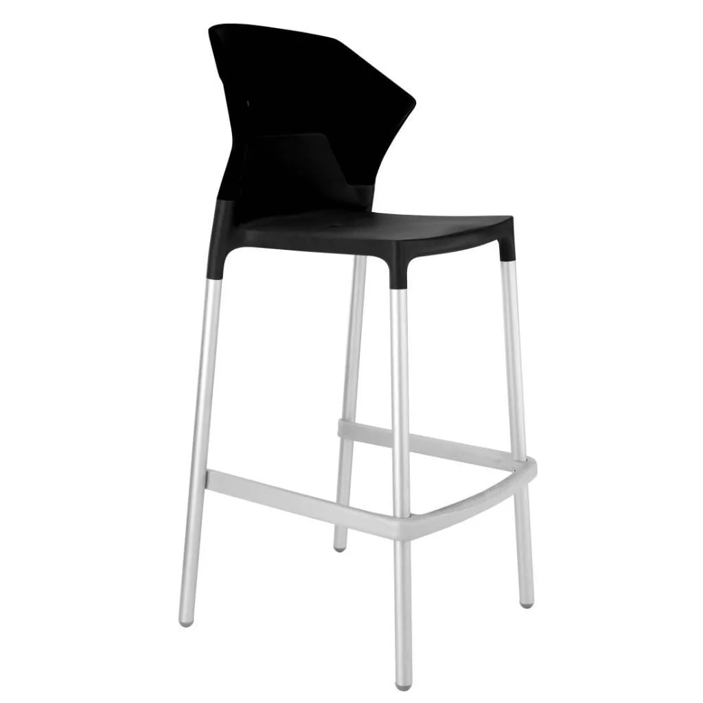 Ego-S Bar Solid Siyah - Siyah Bar Sandalyesi