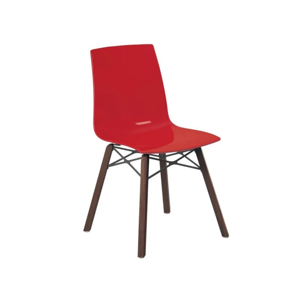 X-treme S Wox (iroko) Solid Kırmızı - Iroko Ahşap Mutfak Sandalyesi
