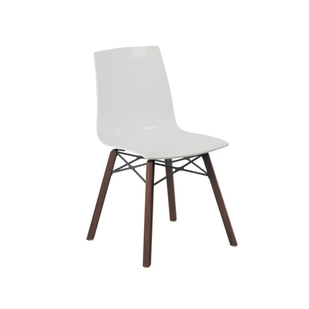 X-treme S Wox (iroko) Solid Beyaz - Iroko Ahşap Mutfak Sandalyesi