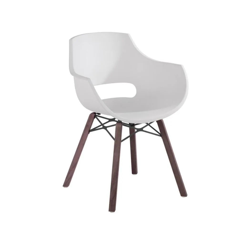 Opal Wox Pro (iroko-meşe) Beyaz Ahşap Ayaklı Sandalye