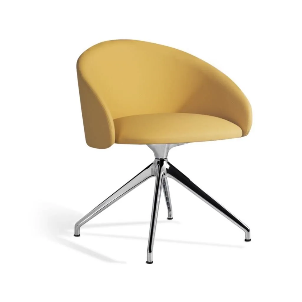 Glera-K Swivel Soft VALENCIA SQUASH - Krom Kaplama Kollu Sandalye