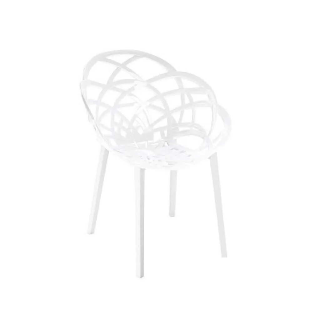 Flora Solid Beyaz - Beyaz Sandalye