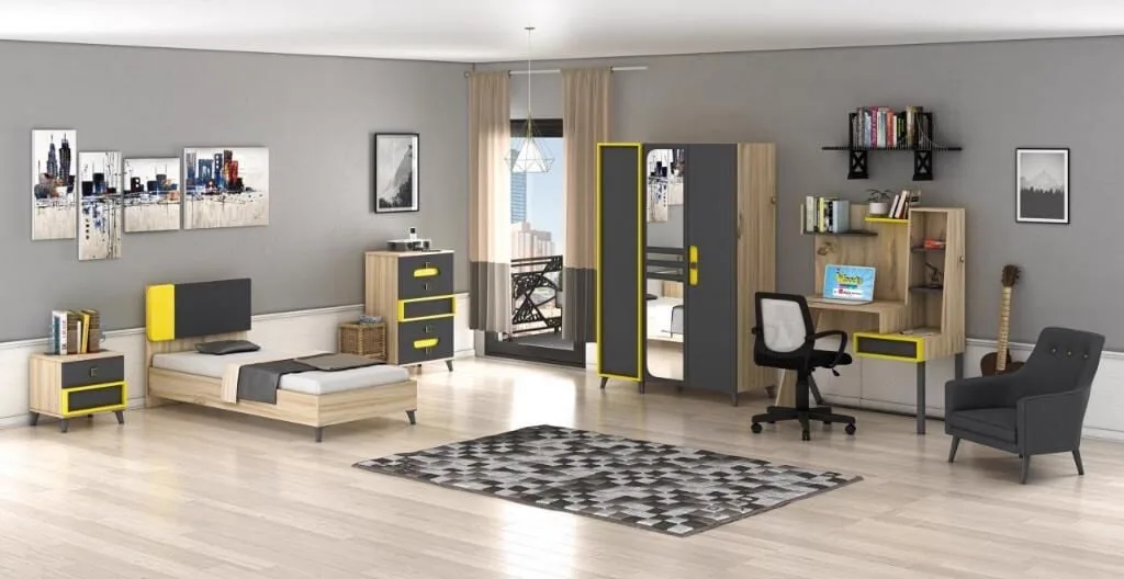 Simirna 3 Kapılı Genç Odası Takımı